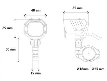 LED Zusatzscheinwerfer Nova (Set) inkl. Universalbefestigungsset, Kabelbaum und Schalter, Ø18mm – Ø25mm